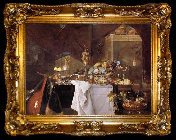 framed  Jan Davidsz. de Heem Fruits et vaisselle:un dessert, ta009-2